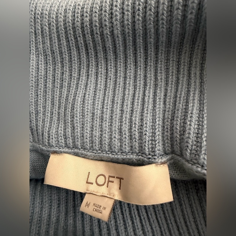 LOFT Light Powdered Blue Cowl Neck Sweater size M - Picture 3 of 5